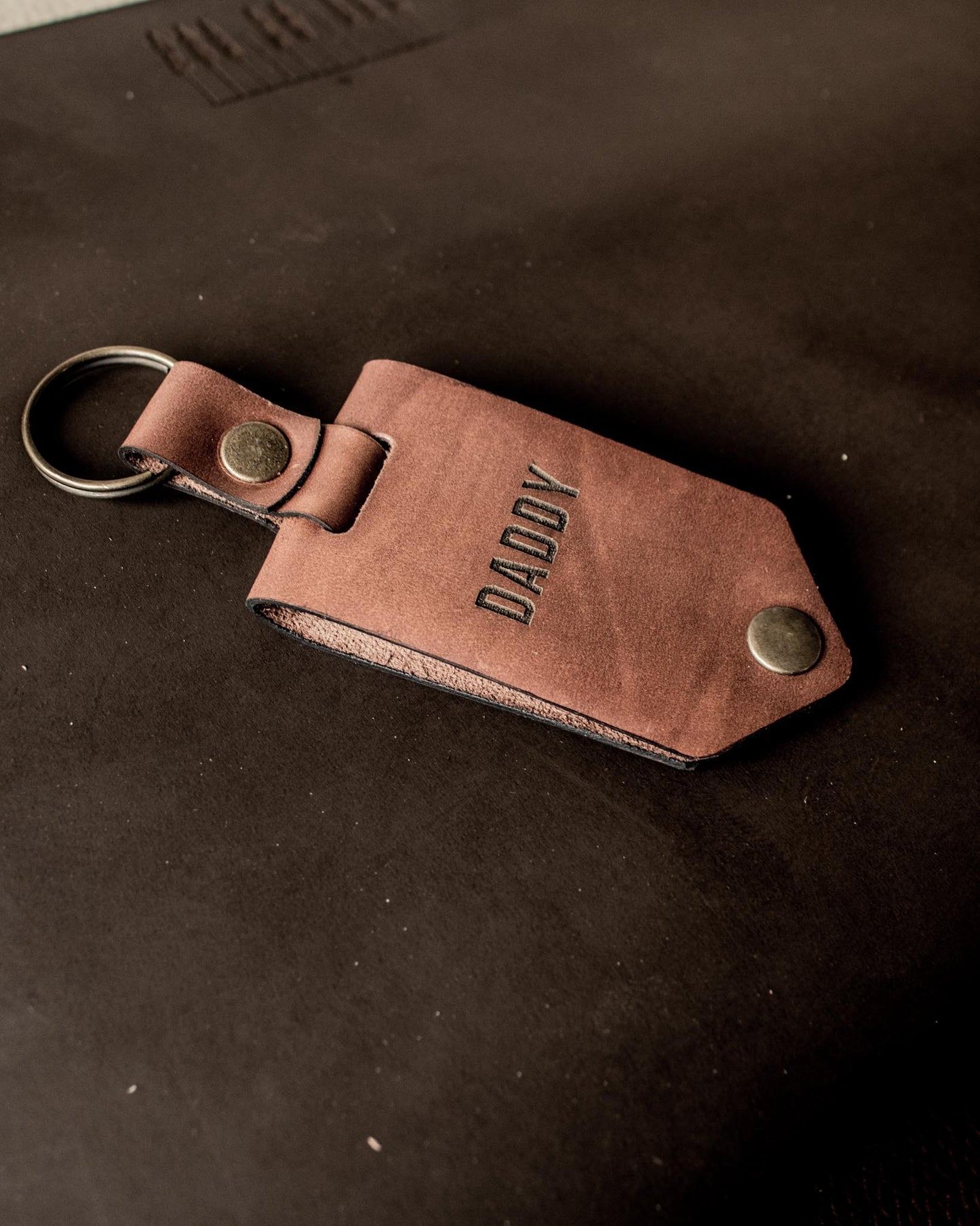 Personalised Photo Keyring in Leather Case + Initials | Father's Day Keepsake | Gift for New Dad | Personalized Photo Keychain